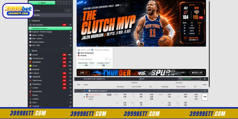 Featured Betting Markets at BTI Sports 3999Bet