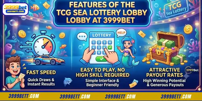 Interesting features in the TCG Sea 3999Bet lottery lobby
