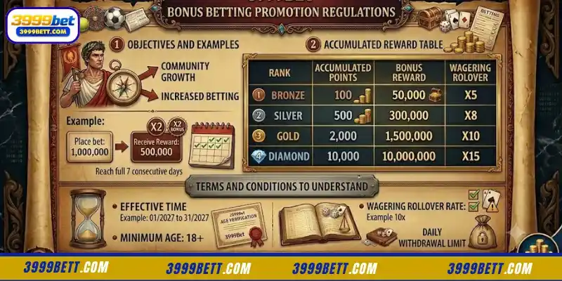 Regulations for the 3999Bet Bonus Betting Promotion